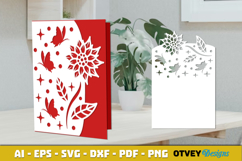 Butterfly Flower Card Cover Paper Cut Product Image 2