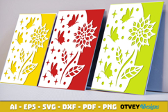 Butterfly Flower Card Cover Paper Cut Product Image 3