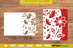 Butterfly Flower Card Cover Paper Cut Product Image 3