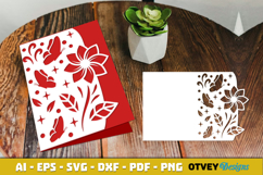 Butterfly Flower Card Cover Paper Cut Product Image 4