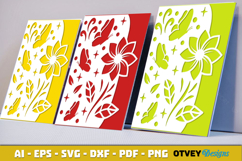 Butterfly Flower Card Cover Paper Cut Product Image 1