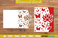 Butterfly Flower Card Cover Paper Cut Product Image 1