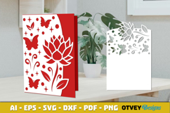 Butterfly Flower Card Cover Paper Cut Product Image 2