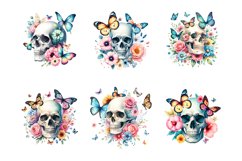 Butterfly Flower Skull Sublimation Product Image 2