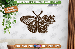 Butterfly Flower Wall Art Laser Cut Bundle,Wooden Wall Decor Product Image 3