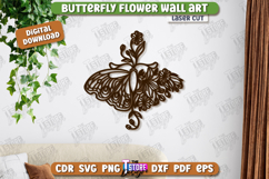 Butterfly Flower Wall Art Laser Cut Bundle,Wooden Wall Decor Product Image 12