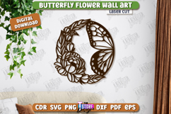 Butterfly Flower Wall Art Laser Cut Bundle,Wooden Wall Decor Product Image 6