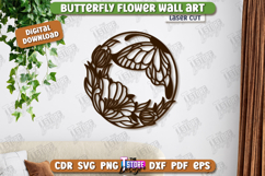 Butterfly Wall Décor Laser Cut| Natural and Floral |Wall Art Product Image 1