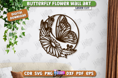 Butterfly Flower Wall Art Laser Cut Bundle,Wooden Wall Decor Product Image 8