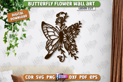Butterfly Flower Wall Art Laser Cut Bundle,Wooden Wall Decor Product Image 9