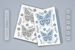 Butterfly Floral Folk Art Greeting Card SVG Product Image 2