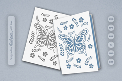 Butterfly Floral Folk Art Greeting Card SVG Product Image 1