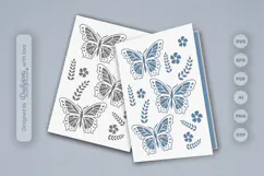 Butterfly Floral Folk Art Greeting Card SVG Product Image 1