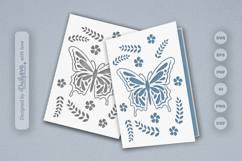 Butterfly Floral Folk Art Greeting Card SVG Product Image 2