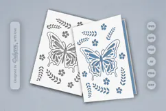 Butterfly Floral Folk Art Greeting Card SVG Product Image 2