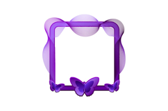 Butterfly frame art decoration picture and ui element design Product Image 1