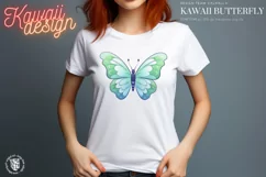 Cute cartoon butterfly, kawaii transparent png Product Image 1