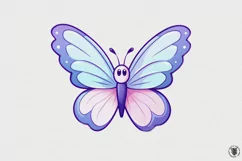 Cute cartoon butterfly 2, kawaii transparent png Product Image 2