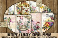 Butterfly Garden Printable Pages. 300dpi high quality Digital images that can be used for Junk Journals, Scrapbooking, Cardmaking or other paper crafts.