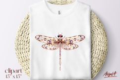 Dragonfly clipart, dragonfly flowers sublimation, gemstones Product Image 1