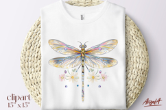 Floral dragonfly clipart, dragonfly flowers sublimation Product Image 1
