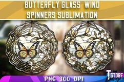 Butterflies Stained Glass Wind Spinners Sublimation | PNG Product Image 1