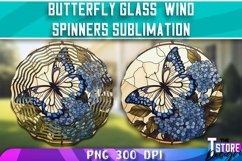 Butterflies Stained Glass Wind Spinners Sublimation | PNG Product Image 1