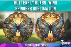Butterflies Stained Glass Wind Spinners Sublimation | PNG Product Image 6