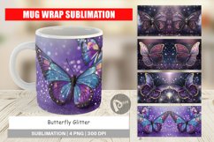Mug Wrap Design Butterfly Glitter Product Image 1