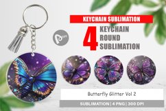 Keychain Butterfly Glitter Product Image 1