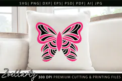 PINK Butterfly SVG for Cricut Breast Cancer Awareness SVG Product Image 2
