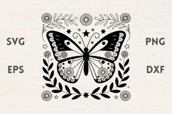 Floral Butterfly illustration with Traditional Flowers Product Image 1