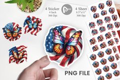 Butterfly 4th of July Sticker Product Image 1