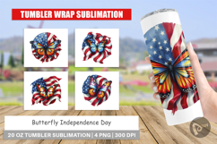 Tumbler Butterfly 4th of July Product Image 1