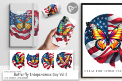 Digital Paper Butterfly 4th of July Product Image 1