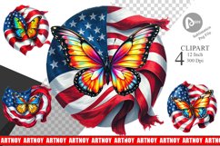 Butterfly 4th of July Clipart Product Image 1