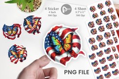 Butterfly 4th of July Sticker Product Image 1
