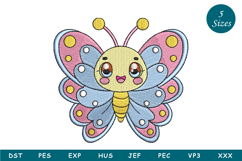 Cute Butterfly Embroidery Design Product Image 1