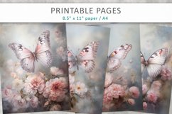 Floral and butterfly printable pages Product Image 1