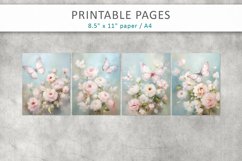 Floral and butterfly printables, printable paper Product Image 2