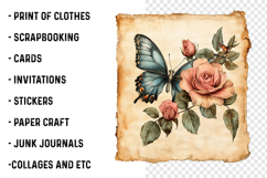 Butterfly Junk Journal Page PNG Product Image 2