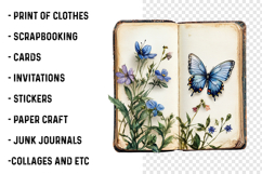 Butterfly Junk Journal Page PNG Product Image 2