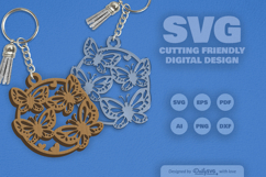 Butterfly Keychain SVG Product Image 2