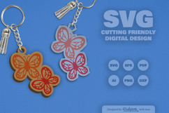 Butterfly Keychain SVG Product Image 1