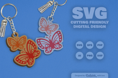 Butterfly Keychain SVG Product Image 2