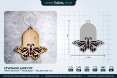 Butterfly Keychain Laser Cut Template Product Image 1