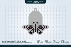 Butterfly Keychain Laser Cut Template Product Image 3