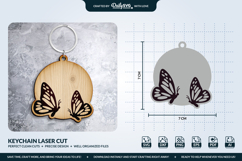 Butterfly Keychain Laser Cut Template Product Image 1