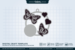 Butterfly Keychain Laser Cut Template Product Image 3