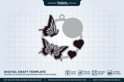 Butterfly Keychain Laser Cut Template Product Image 3